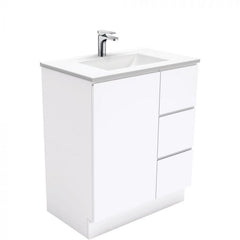 Fienza 750mm Vanessa Top With Fingerpull Cabinet Kickboard - Gloss White