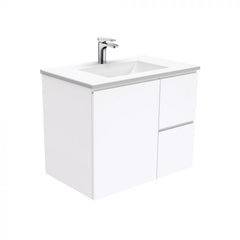 Fienza 750mm Vanessa Top With Fingerpull Cabinet Wall Hung - Gloss White