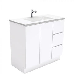 Fienza 900mm Vanessa Top With Fingerpull Cabinet Kickboard - Gloss White