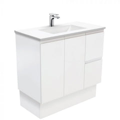 Fienza 900mm Vanessa Top With Fingerpull Cabinet Kickboard - Satin White