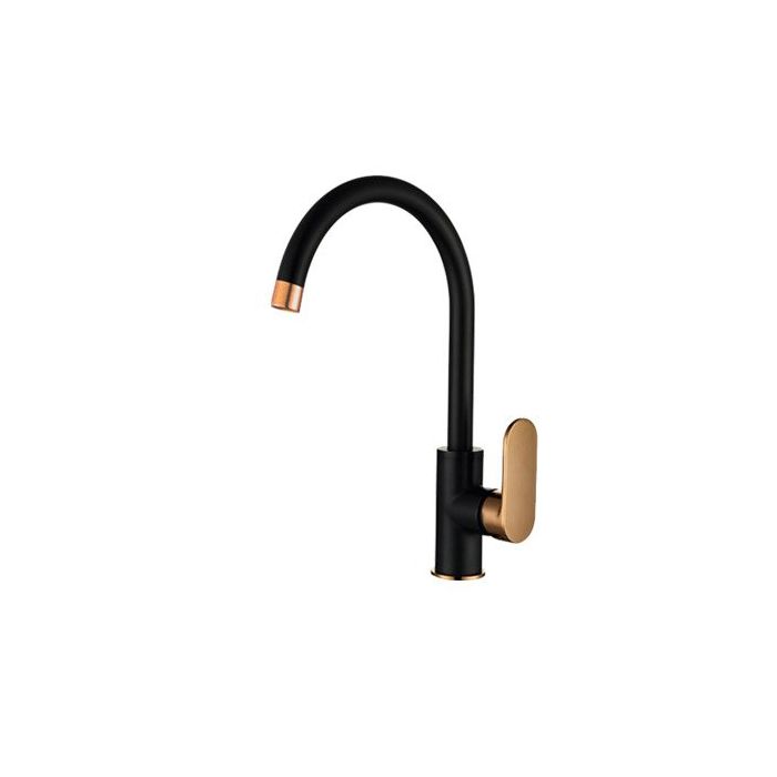 Inspire Vetto Gooseneck Sink Mixer Matte Black and Rose Gold