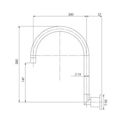Phoenix Vivid Pin Lever 200mm Gooseneck Wall Sink Outlet