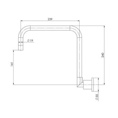 Phoenix Vivid Pin Lever 240mm Squareline Wall Sink Outlet