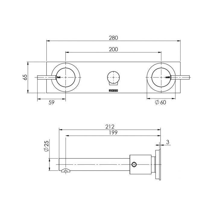 Phoenix Vivid Pin Lever Basin Set 200mm With Plate