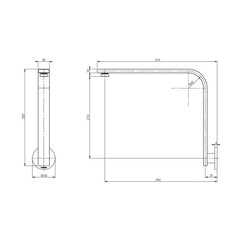 Phoenix Vivid Slimline High Rise Shower Arm Round Plate