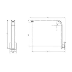 Phoenix Vivid Slimline High Rise Shower Arm Square Plate