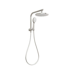 Phoenix Vivid Slimline Compact Twin Shower Brushed Nickel