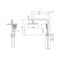 Phoenix Vivid Slimline Compact Twin Shower Brushed Carbon