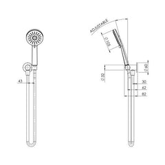 Phoenix Vivid Slimeline Shower On Bracket Brushed Nickel