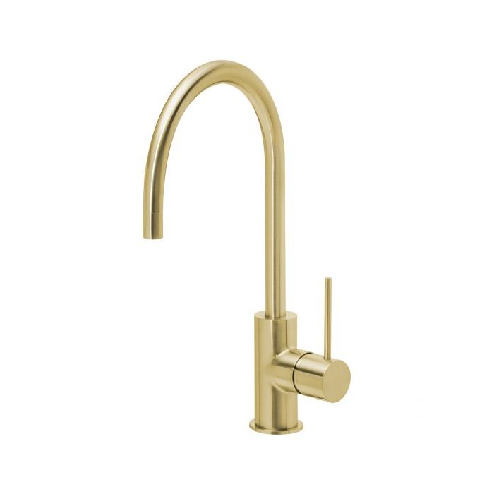 Phoenix Vivid Slimline 220mm Gooseneck Sink Mixer Brushed Gold