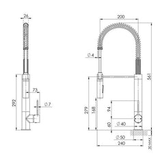 Phoenix Vivid Slimline Tall Spring Sink Mixer