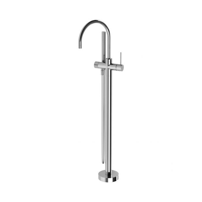 Phoenix Vivid Slimline Floor Mounted Bath Mixer w/ Hand Shower Chrome