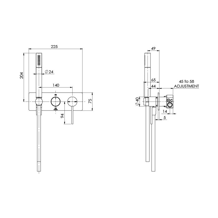 Phoenix Vivid Slimline Wall Shower System Brushed Carbon