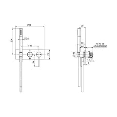 Phoenix Vivid Slimline Wall Shower System Brushed Carbon
