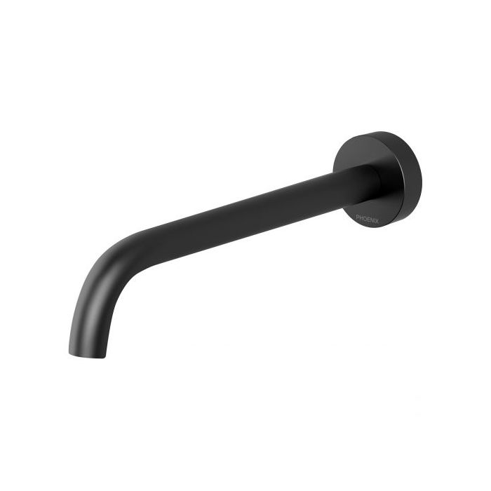Phoenix Vivid Slimline 230mm Curved Basin Wall Outlet Matte Black