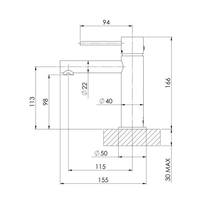 Phoenix Vivid Slimline Basin Mixer Brushed Nickel