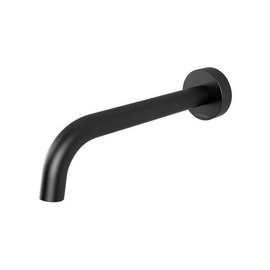 Phoenix Vivid Slimline 180mm Curved Bath Wall Out Matte Black