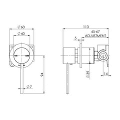 Phoenix Vivid Slimline Shower / Bath Mixer 60mm Back Plate Chrome
