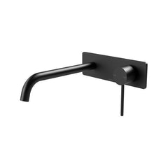 Phoenix Vivid Slimline 230mm Basin Curved Wall Mixer Set Matte Black