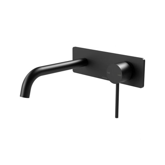 Phoenix Vivid Slimline 180mm Curved Bath Wall Mixer Set Matte Black