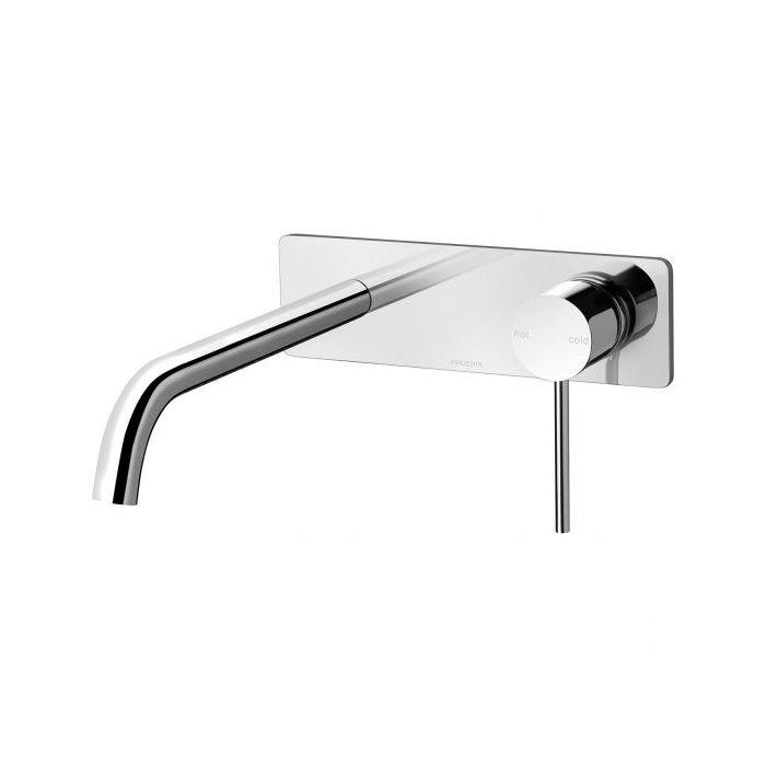 Phoenix Vivid Slimline 230mm Bath Curved Wall Mixer Set Chrome