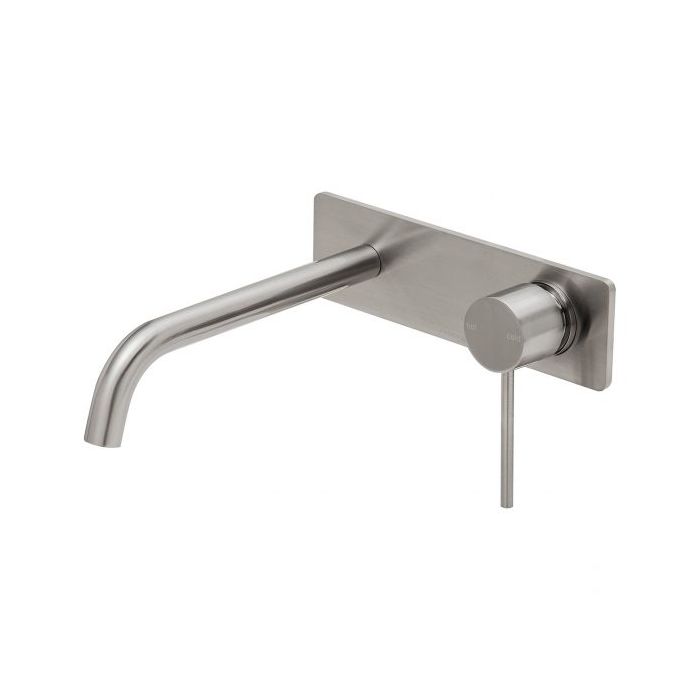 Phoenix Vivid Slimline 230mm Bath Curved Wall Mixer Set Brushed Nickel