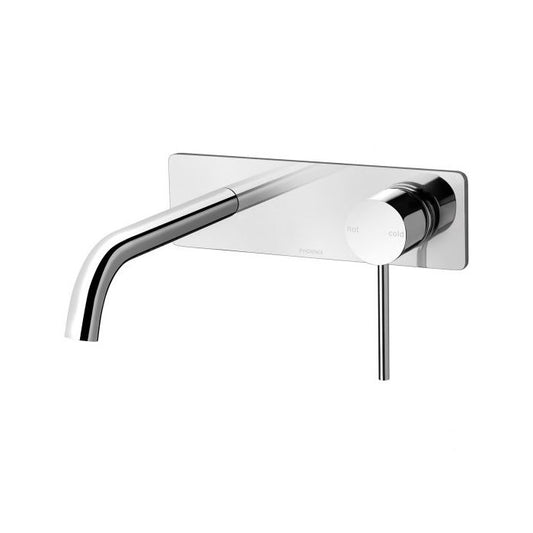 Phoenix Vivid Slimline 180mm Curved Basin Wall Mixer Set Chrome