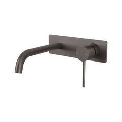 Phoenix Vivid Slimline 180mm Curved Basin Wall Mixer Set Brushed Carbon