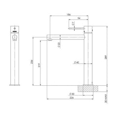 Phoenix Vivid Slimline Vessel Mixer Brushed Nickel