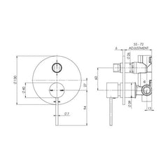 Phoenix Vivid Slimline Shower / Bath Mixer w/ Divertor Chrome