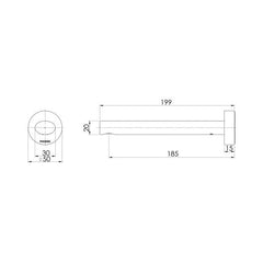 Phoenix Vivid Slimline Oval 180mm Wall Basin Outlet Chrome