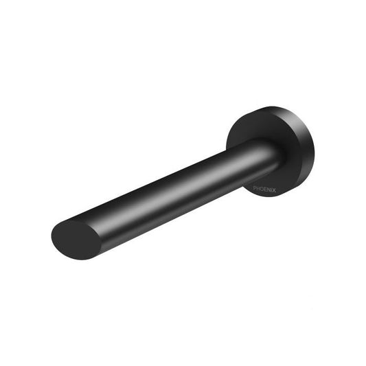 Phoenix Vivid Slimline Oval 180mm Wall Bath Outlet Matte Black