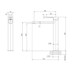 Phoenix Vivid Slimline Oval Vessel Basin Mixer Matte Black