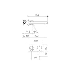 Caroma Titan 304 Stainless Steel Wall Basin Mixer
