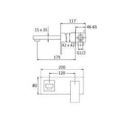 INS Taran Wall Combination Basin Mixer