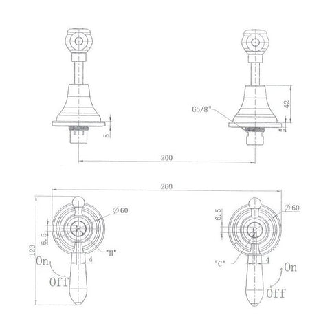Modern National Bordeaux Wall Tap Assemblies Chrome