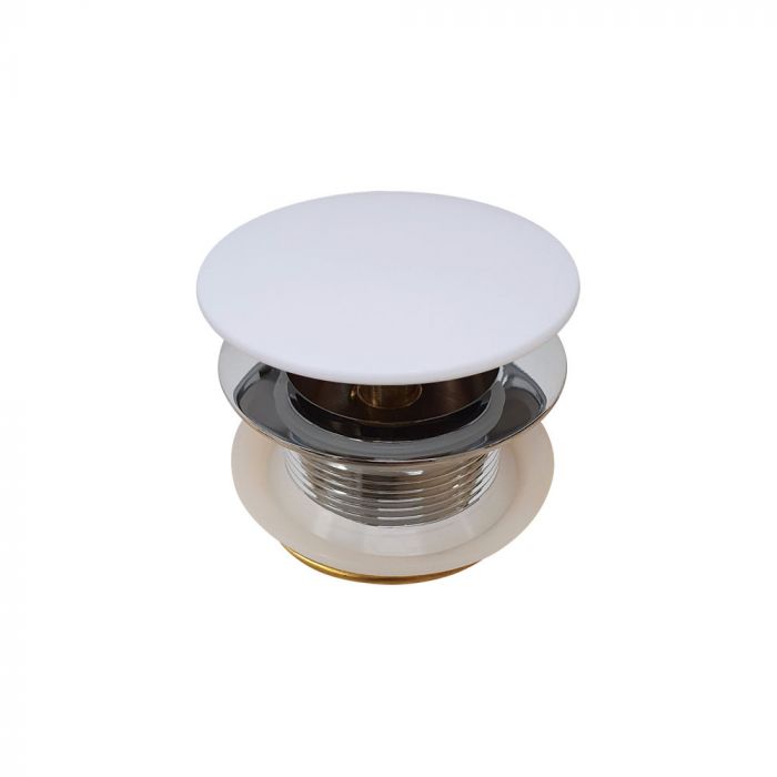 Fienza 40mm Pop Up Stone Bath Waste No Overflow - Matte White