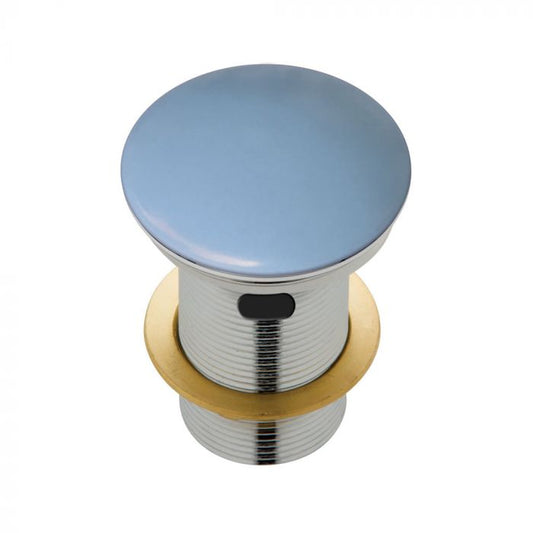 Fienza 32mm Ceramic Cap Pop Up Plug and Waste With Overflow - Matte Blue