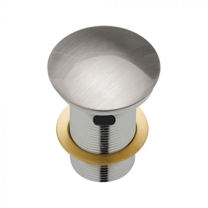 Fienza 32mm Metal Cap Pop Up Plug and Waste Overflow - Brushed Nickel