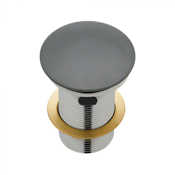 Fienza 32mm Cast Stone Cap Pop Up Plug and Waste With Overflow - Matte Grey
