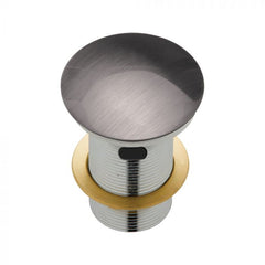 Fienza 32mm Metal Cap Pop Up Plug and Waste Overflow - Gun Metal