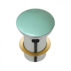 Fienza 32mm Ceramic Cap Pop Up Plug and Waste With Overflow - Matte Green