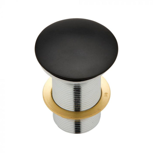 Fienza 32mm Cast Stone Cap Pop Up Plug and Waste No Overflow - Matte Black