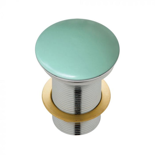 Fienza 32mm Ceramic Cap Pop Up Plug and Waste No Overflow - Matte Green