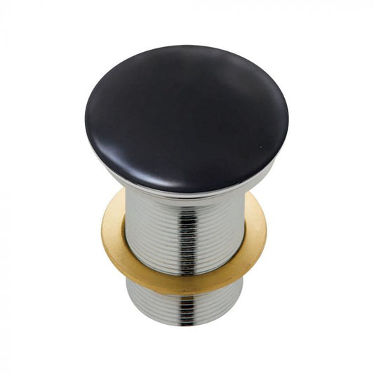 Fienza 32mm Ceramic Cap Pop Up Plug and Waste No Overflow - Matte Black