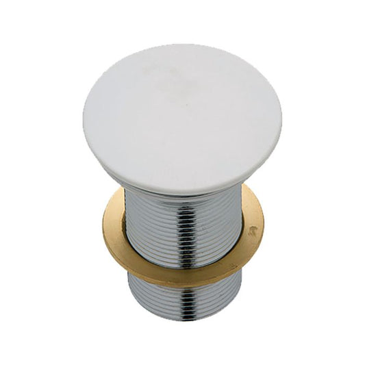 Fienza 32mm Cast Stone Cap Pop Up Plug and Waste No Overflow - Matte White