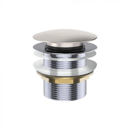 Fienza 40mm Pop Up / Pull Out Bath Plug and Waste No Overflow - Brushed Nickel