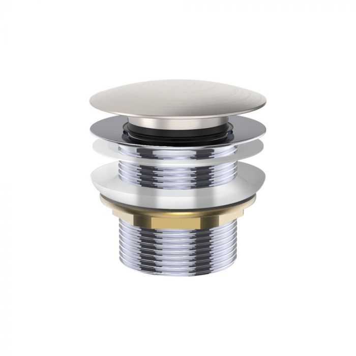 Fienza 40mm Pop Up / Pull Out Bath Plug and Waste No Overflow - Brushed Nickel