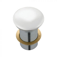 Fienza 32mm Ceramic Cap Pop Up Plug and Waste No Overflow - Gloss White