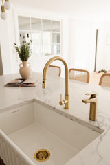 Naples Pull Out Sink Mixer - Brushed Brass